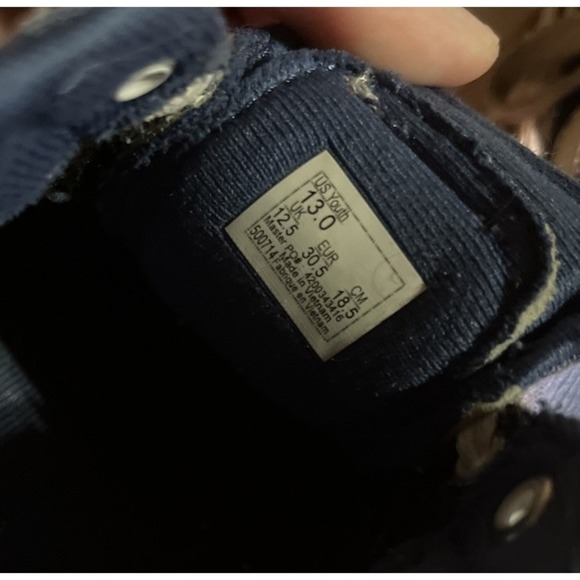 Boys Blue And White Vans, Size Youth 13 - Picture 4 of 4